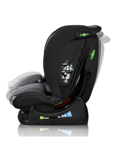 BN-LO-IZZY_I-SIZE_BLACK_GREY,Scaun auto, Lionelo, i-Size Izzy, 0-36 Kg, 40-150 cm, Instalare cu centurile masinii, Protectie lat