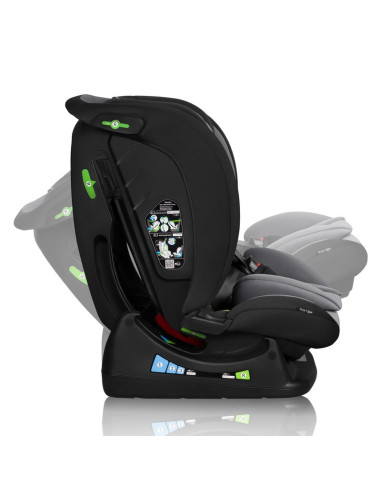 BN-LO-IZZY_I-SIZE_BLACK_GREY,Scaun auto, Lionelo, i-Size Izzy, 0-36 Kg, 40-150 cm, Instalare cu centurile masinii, Protectie lat