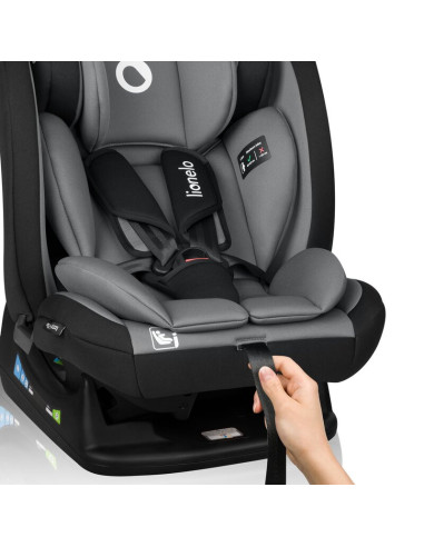 BN-LO-IZZY_I-SIZE_BLACK_GREY,Scaun auto, Lionelo, i-Size Izzy, 0-36 Kg, 40-150 cm, Instalare cu centurile masinii, Protectie lat