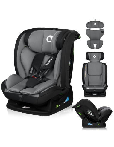 BN-LO-IZZY_I-SIZE_BLACK_GREY,Scaun auto, Lionelo, i-Size Izzy, 0-36 Kg, 40-150 cm, Instalare cu centurile masinii, Protectie lat