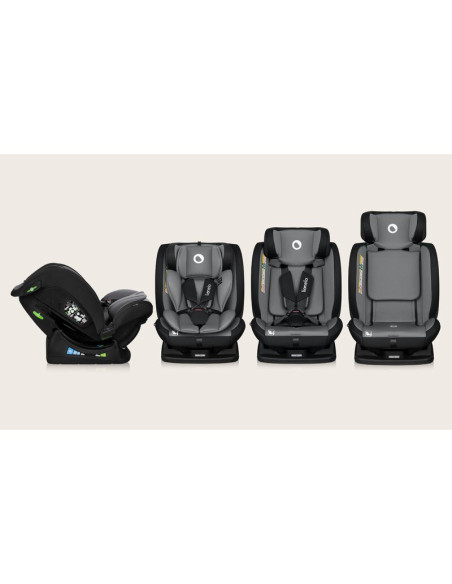 BN-LO-IZZY_I-SIZE_BLACK_GREY,Scaun auto, Lionelo, i-Size Izzy, 0-36 Kg, 40-150 cm, Instalare cu centurile masinii, Protectie lat
