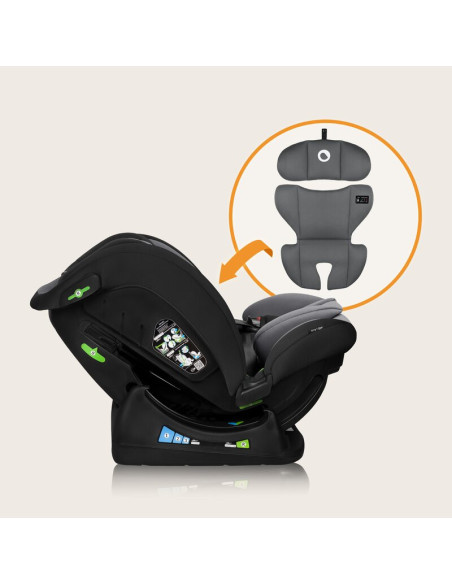 BN-LO-IZZY_I-SIZE_BLACK_GREY,Scaun auto, Lionelo, i-Size Izzy, 0-36 Kg, 40-150 cm, Instalare cu centurile masinii, Protectie lat