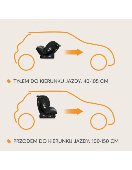 BN-LO-IZZY_I-SIZE_BLACK_GREY,Scaun auto, Lionelo, i-Size Izzy, 0-36 Kg, 40-150 cm, Instalare cu centurile masinii, Protectie lat