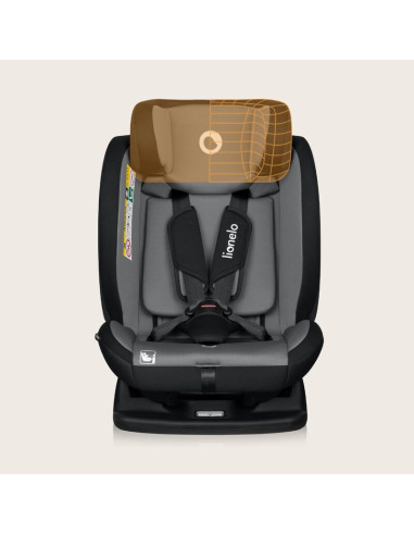 BN-LO-IZZY_I-SIZE_BLACK_GREY,Scaun auto, Lionelo, i-Size Izzy, 0-36 Kg, 40-150 cm, Instalare cu centurile masinii, Protectie lat