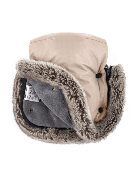 BN-527594,Manusi calduroase pentru carucior, Petite&Mars, Furry, Cu blanita detasabila, Pentru vremea rece, Potrivite pentru ori