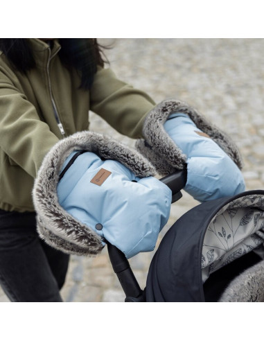 BN-527805,Manusi calduroase pentru carucior, Petite&Mars, Furry, Cu blanita detasabila, Pentru vremea rece, Potrivite pentru ori