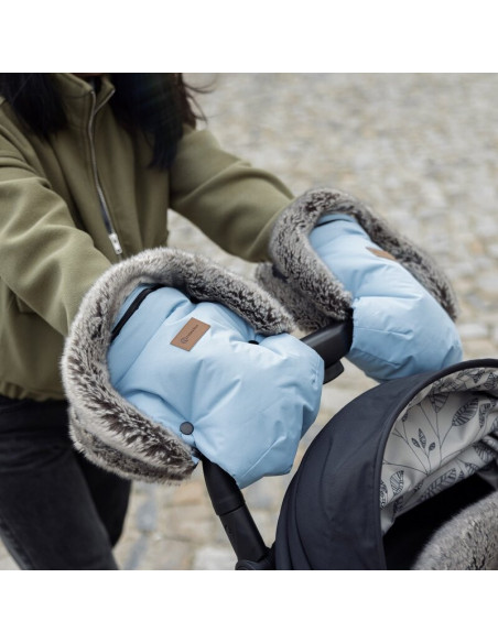 BN-527805,Manusi calduroase pentru carucior, Petite&Mars, Furry, Cu blanita detasabila, Pentru vremea rece, Potrivite pentru ori