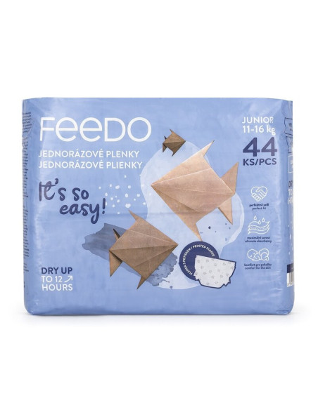 BN-252210,Set 44 scutece, Feedo, Junior, De unica folosinta, Pentru 11-16 kg, 0 luni+