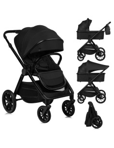BN-LO-LAYLA_2IN1_BLACK_ONYX,Carucior 2 in 1, Lionelo, Layla, Pana la 22 kg, Cadru aluminiu, Cu landou intarit si salteluta din s 2