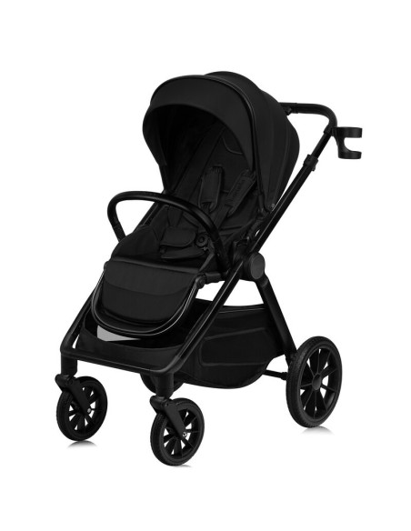 BN-LO-LAYLA_2IN1_BLACK_ONYX,Carucior 2 in 1, Lionelo, Layla, Pana la 22 kg, Cadru aluminiu, Cu landou intarit si salteluta din s