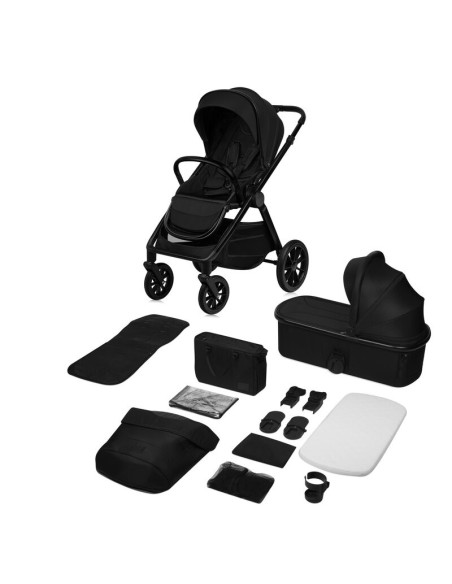 BN-LO-LAYLA_2IN1_BLACK_ONYX,Carucior 2 in 1, Lionelo, Layla, Pana la 22 kg, Cadru aluminiu, Cu landou intarit si salteluta din s
