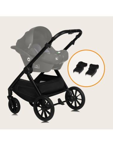 BN-LO-LAYLA_2IN1_BLACK_ONYX,Carucior 2 in 1, Lionelo, Layla, Pana la 22 kg, Cadru aluminiu, Cu landou intarit si salteluta din s