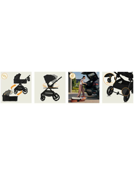 BN-LO-LAYLA_2IN1_BLACK_ONYX,Carucior 2 in 1, Lionelo, Layla, Pana la 22 kg, Cadru aluminiu, Cu landou intarit si salteluta din s