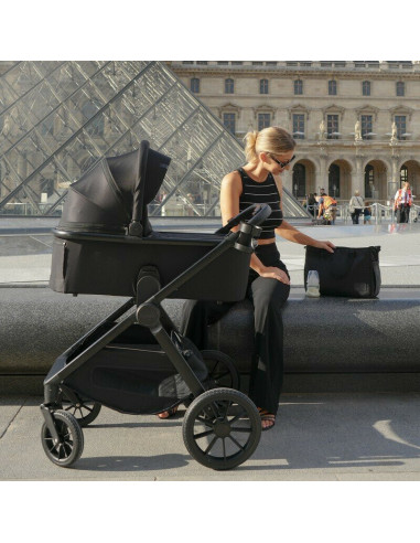 BN-LO-LAYLA_2IN1_BLACK_ONYX,Carucior 2 in 1, Lionelo, Layla, Pana la 22 kg, Cadru aluminiu, Cu landou intarit si salteluta din s