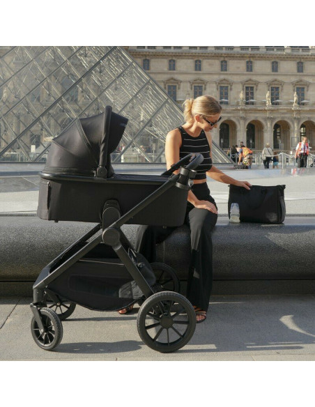 BN-LO-LAYLA_2IN1_BLACK_ONYX,Carucior 2 in 1, Lionelo, Layla, Pana la 22 kg, Cadru aluminiu, Cu landou intarit si salteluta din s