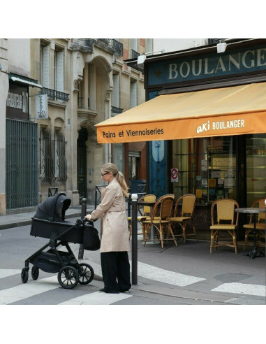 BN-LO-LAYLA_2IN1_BLACK_ONYX,Carucior 2 in 1, Lionelo, Layla, Pana la 22 kg, Cadru aluminiu, Cu landou intarit si salteluta din s