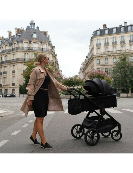 BN-LO-LAYLA_2IN1_BLACK_ONYX,Carucior 2 in 1, Lionelo, Layla, Pana la 22 kg, Cadru aluminiu, Cu landou intarit si salteluta din s