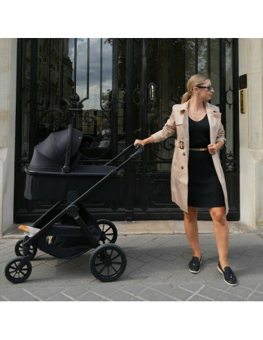 BN-LO-LAYLA_2IN1_BLACK_ONYX,Carucior 2 in 1, Lionelo, Layla, Pana la 22 kg, Cadru aluminiu, Cu landou intarit si salteluta din s