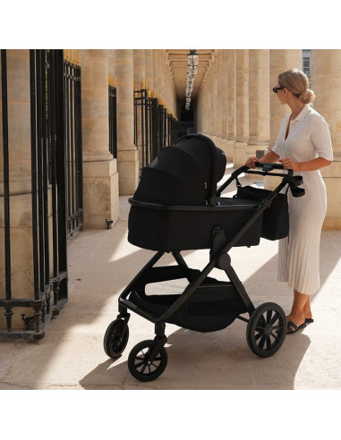 BN-LO-LAYLA_2IN1_BLACK_ONYX,Carucior 2 in 1, Lionelo, Layla, Pana la 22 kg, Cadru aluminiu, Cu landou intarit si salteluta din s