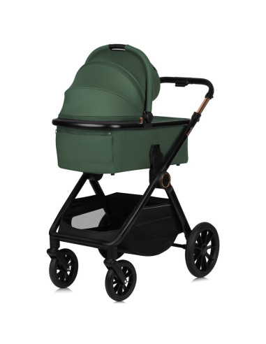 BN-LO-LAYLA_2IN1_GREEN_FOREST,Carucior 2 in 1, Lionelo, Layla, Pana la 22 kg, Cadru aluminiu, Cu landou intarit si salteluta din
