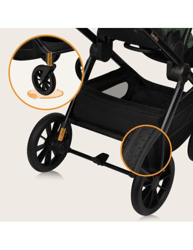 BN-LO-LAYLA_2IN1_GREEN_FOREST,Carucior 2 in 1, Lionelo, Layla, Pana la 22 kg, Cadru aluminiu, Cu landou intarit si salteluta din