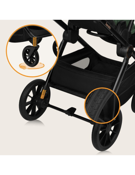 BN-LO-LAYLA_2IN1_GREEN_FOREST,Carucior 2 in 1, Lionelo, Layla, Pana la 22 kg, Cadru aluminiu, Cu landou intarit si salteluta din