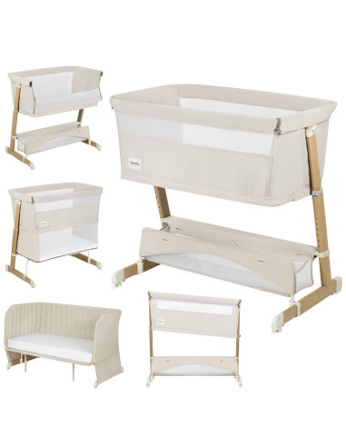 BN-LO-THOMI_PLUS_BEIGE_SAND,Patut co-sleeper, Lionelo, Thomi Plus, 5 in 1, Multifunctional, Sustine pana la 9 kg ca patut, 15 kg