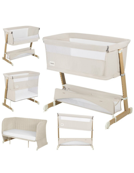 BN-LO-THOMI_PLUS_BEIGE_SAND,Patut co-sleeper, Lionelo, Thomi Plus, 5 in 1, Multifunctional, Sustine pana la 9 kg ca patut, 15 kg