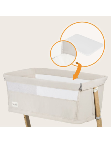 BN-LO-THOMI_PLUS_BEIGE_SAND,Patut co-sleeper, Lionelo, Thomi Plus, 5 in 1, Multifunctional, Sustine pana la 9 kg ca patut, 15 kg