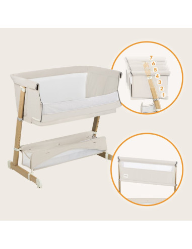 BN-LO-THOMI_PLUS_BEIGE_SAND,Patut co-sleeper, Lionelo, Thomi Plus, 5 in 1, Multifunctional, Sustine pana la 9 kg ca patut, 15 kg