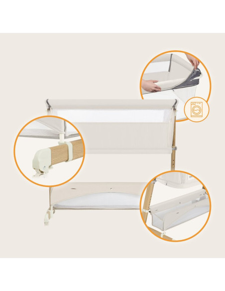 BN-LO-THOMI_PLUS_BEIGE_SAND,Patut co-sleeper, Lionelo, Thomi Plus, 5 in 1, Multifunctional, Sustine pana la 9 kg ca patut, 15 kg