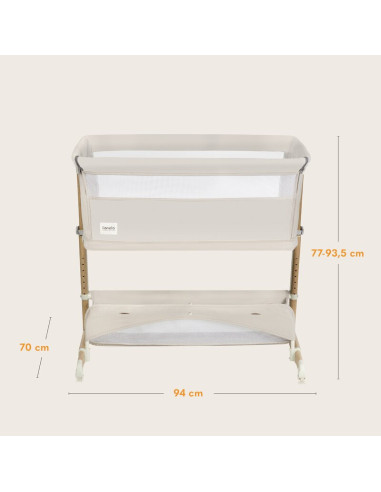 BN-LO-THOMI_PLUS_BEIGE_SAND,Patut co-sleeper, Lionelo, Thomi Plus, 5 in 1, Multifunctional, Sustine pana la 9 kg ca patut, 15 kg