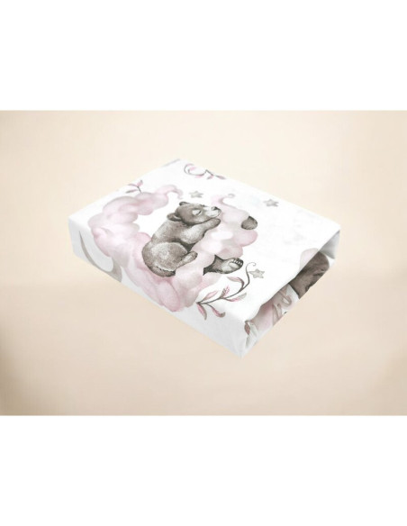 BN-6426972026864,Cearceaf cu elastic, Qmini, Pentru patut co-sleeper, Aurora, Dimensiune 76 x 43 cm, Din bumbac certificat Oeko 