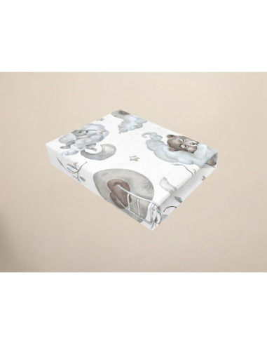 BN-6426972026871,Cearceaf cu elastic, Qmini, Pentru patut co-sleeper, Aurora, Dimensiune 76 x 43 cm, Din bumbac certificat Oeko 