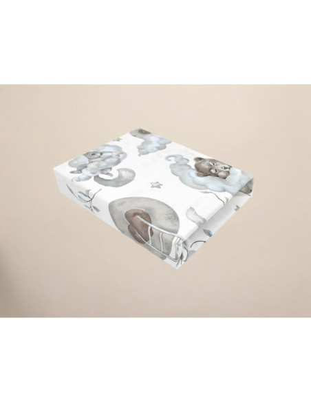BN-6426972026871,Cearceaf cu elastic, Qmini, Pentru patut co-sleeper, Aurora, Dimensiune 76 x 43 cm, Din bumbac certificat Oeko 