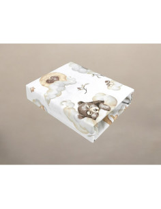 BN-6426972026888,Cearceaf cu elastic, Qmini, Pentru patut co-sleeper, Aurora, Dimensiune 76 x 43 cm, Din bumbac certificat Oeko  2