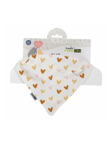 BN-84638,Set 2 bavete, Bubaba, Tip bandana, Cu 2 straturi pentru protectie optima, Bumbac, Hearts