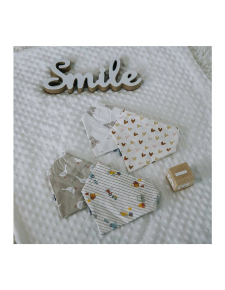 BN-84638,Set 2 bavete, Bubaba, Tip bandana, Cu 2 straturi pentru protectie optima, Bumbac, Hearts