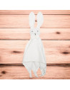 BN-53522,Jucarie interactiva, New Baby, Rabbit, Din muselina, Bumbac, 30x30 cm, 0 luni+, White