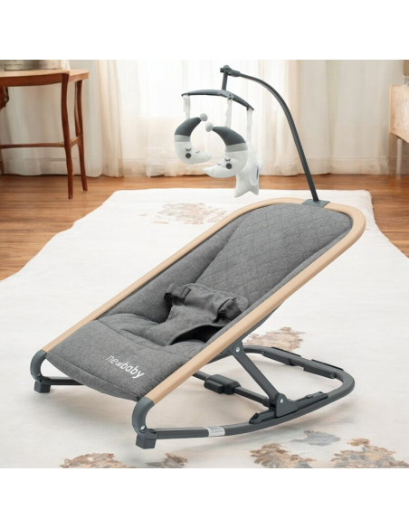 BN-56170,Fotoliu balansoar, New Baby, Snuggle, Pana la 9 kg, Arcada cu jucarii detasabile, Ergonomic, Balansare manuala, Pliabil