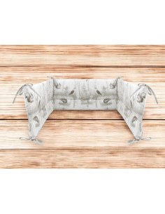 BN-6426972026659,Aparatoare pentru patut, MimiNu, Din bumbac certificat Oeko Tex Standard 100, 180x30 cm, Cu panglici, Design, W 2