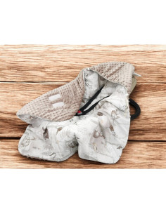 BN-6426972026666,Paturica calduroasa de infasat, MimiNu, Pentru scoica, scaun auto/carucior, Cu gluga si urechi, Dimensiune 90x9 2