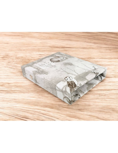 BN-6426972026697,Cearceaf cu elastic, MimiNu, Pentru patut 120X60 cm, Din bumbac certificat Oeko Tex Standard 100, Design, Woodl