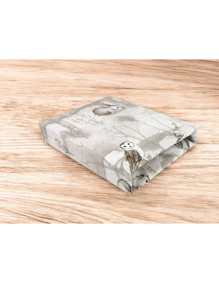 BN-6426972026697,Cearceaf cu elastic, MimiNu, Pentru patut 120X60 cm, Din bumbac certificat Oeko Tex Standard 100, Design, Woodl