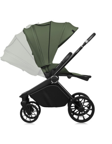 BN-LO-MIKA_PLUS_2IN1_GREEN_OLIVE,Carucior 2 in 1, Lionelo, Mika Plus, Cadru din aluminiu, Cu landou intarit si salteluta moale, 