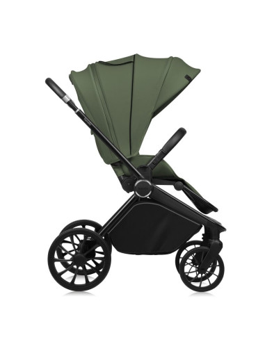BN-LO-MIKA_PLUS_2IN1_GREEN_OLIVE,Carucior 2 in 1, Lionelo, Mika Plus, Cadru din aluminiu, Cu landou intarit si salteluta moale, 