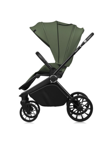 BN-LO-MIKA_PLUS_2IN1_GREEN_OLIVE,Carucior 2 in 1, Lionelo, Mika Plus, Cadru din aluminiu, Cu landou intarit si salteluta moale, 