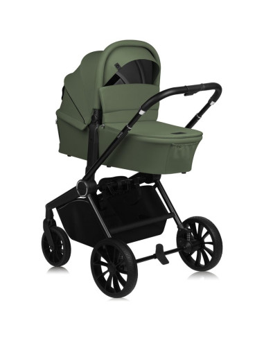 BN-LO-MIKA_PLUS_2IN1_GREEN_OLIVE,Carucior 2 in 1, Lionelo, Mika Plus, Cadru din aluminiu, Cu landou intarit si salteluta moale, 
