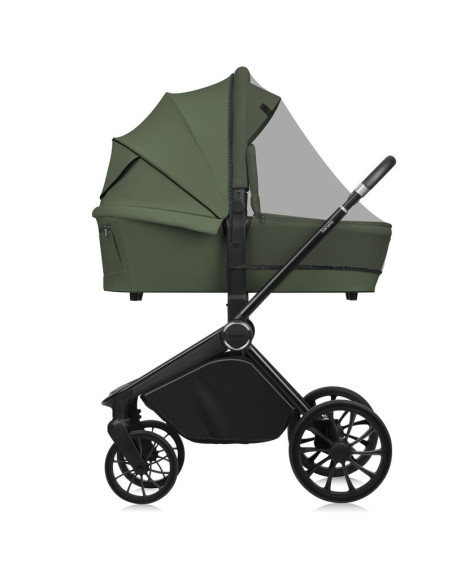 BN-LO-MIKA_PLUS_2IN1_GREEN_OLIVE,Carucior 2 in 1, Lionelo, Mika Plus, Cadru din aluminiu, Cu landou intarit si salteluta moale, 