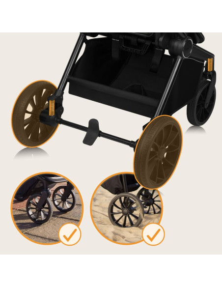 BN-LO-MIKA_PLUS_2IN1_GREEN_OLIVE,Carucior 2 in 1, Lionelo, Mika Plus, Cadru din aluminiu, Cu landou intarit si salteluta moale, 